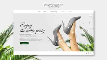 Free PSD botanical white party landing page