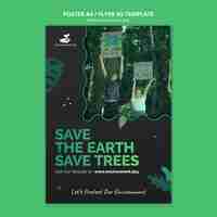 Бесплатный PSD Шаблон флаера ко всемирному ботаническому дню окружающей среды