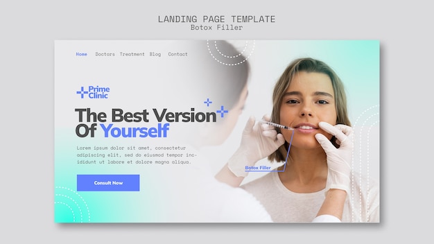 Botox filler clinic landing page template