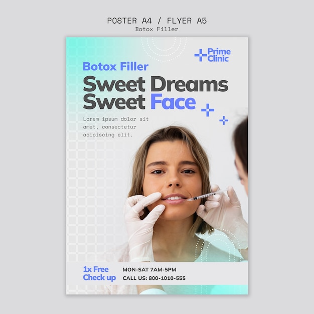 Free PSD botox filler clinic poster template