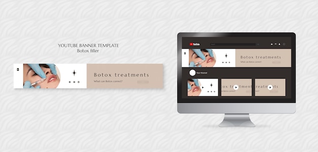 Free PSD botox filler youtube banner template