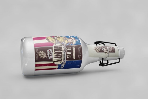 Bottle mockup with usa flag