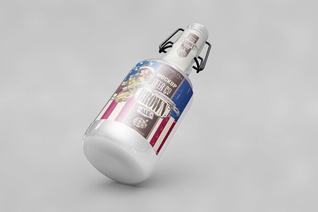 Bottle mockup with usa flag