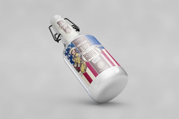 Макет бутылки с флагом usa