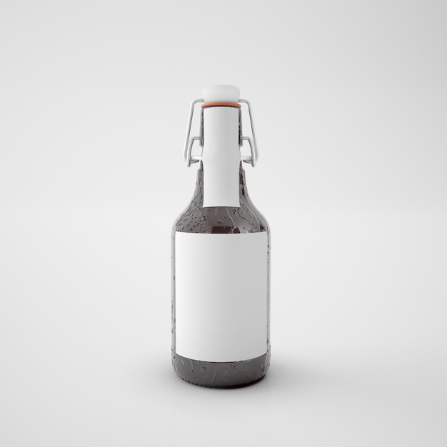 Бесплатный PSD Бутылка с пустой этикеткой
