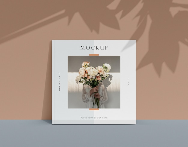 Bouquet of flowers editorial magazine mock-up