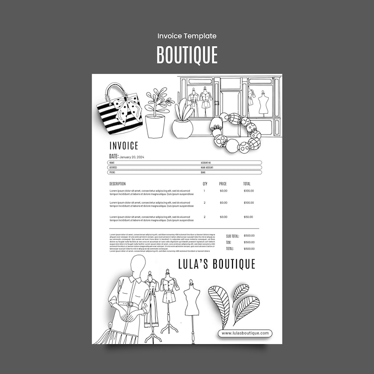 Free PSD boutique template design