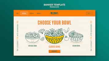 Free PSD bowl food restaurant landing page template