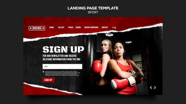 Free PSD box landing page template