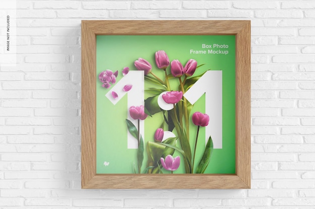 Free PSD | Box photo frame mockup, front view