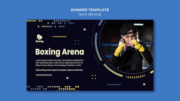 Modello di banner pubblicitario di boxe