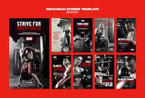 Free PSD boxing ad instagram stories template