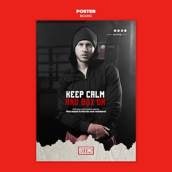 Boxing ad poster template