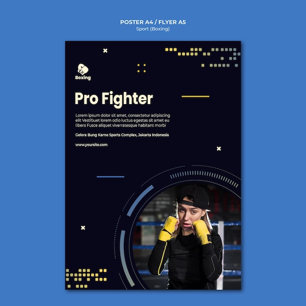 Boxing Ad Poster Template – Free PSD Download