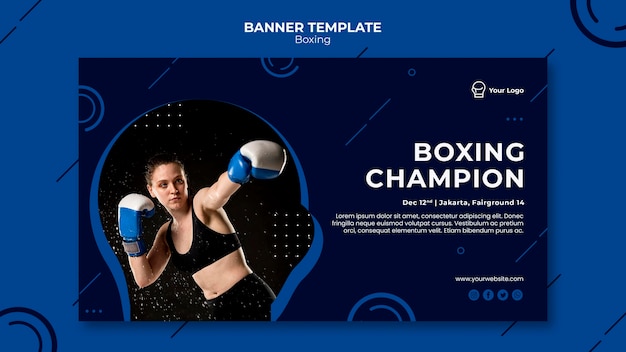 PSD gratuito modello web banner campione di boxe