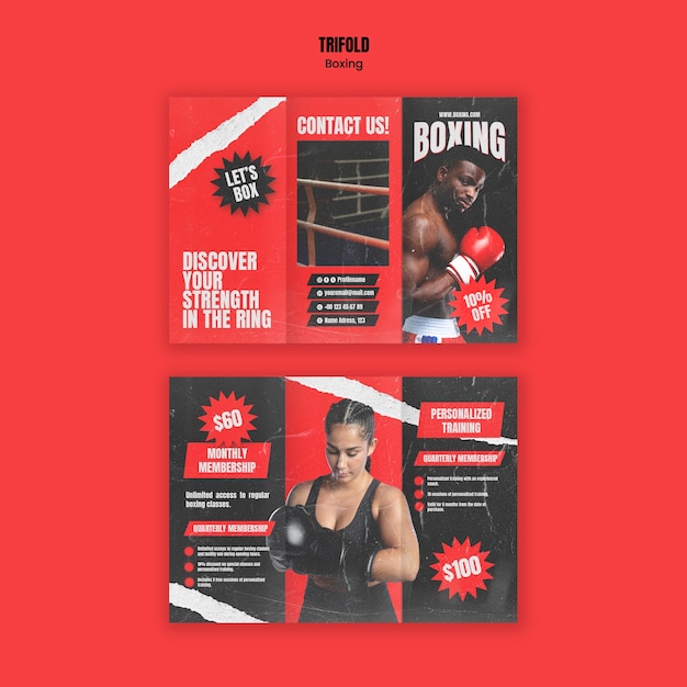 PSD gratuito boxing club template