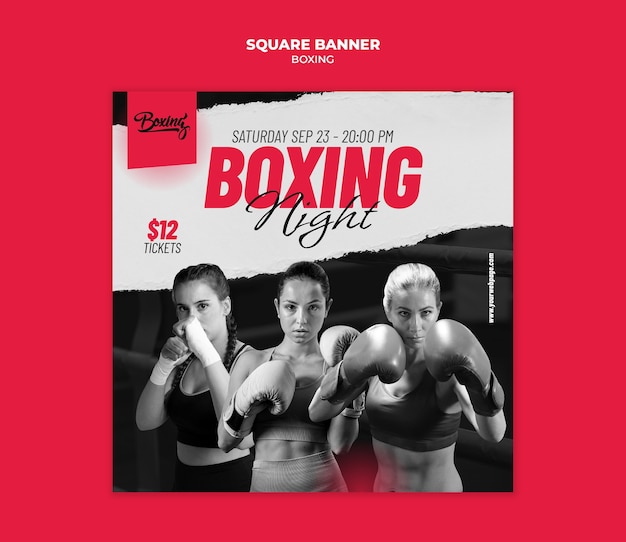 Free PSD boxing club template