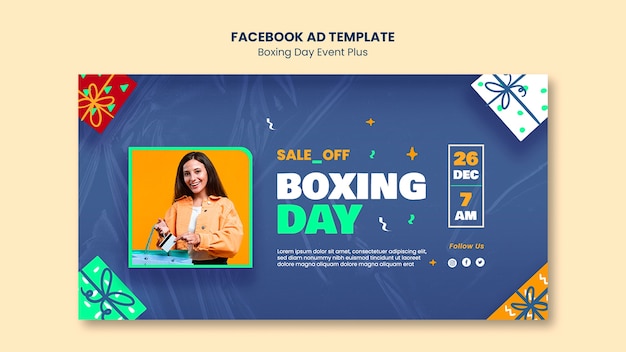 Free PSD boxing day celebration facebook template