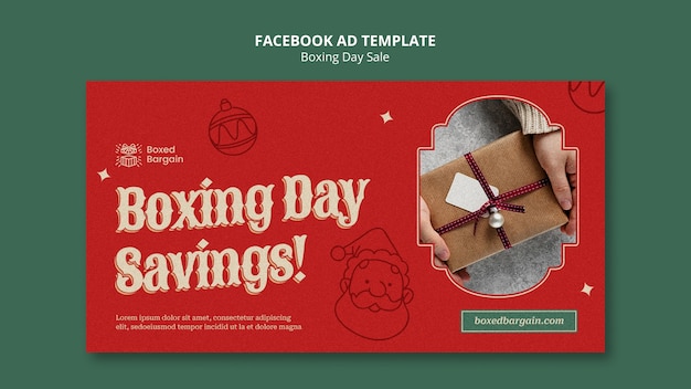 Free PSD boxing day celebration  facebook template