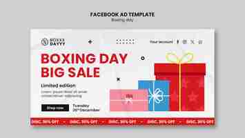 無料PSD ボクシングデーのお祝いfacebookテンプレート