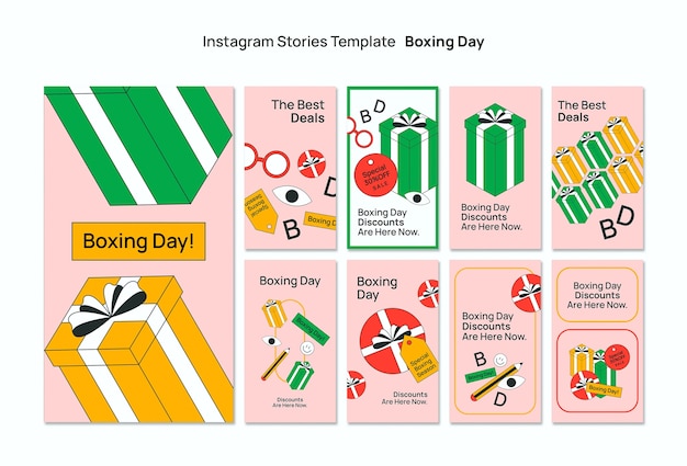 Free PSD boxing day celebration  instagram stories