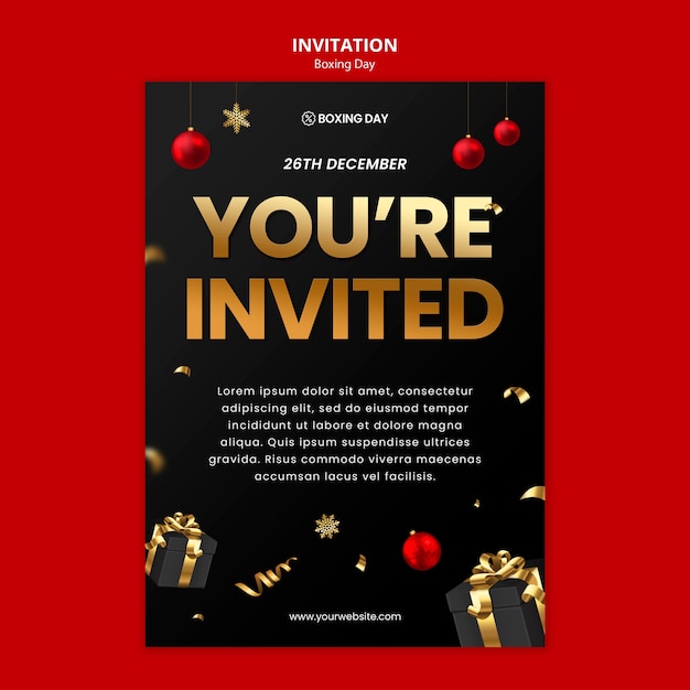 Boxing day celebration  invitation template