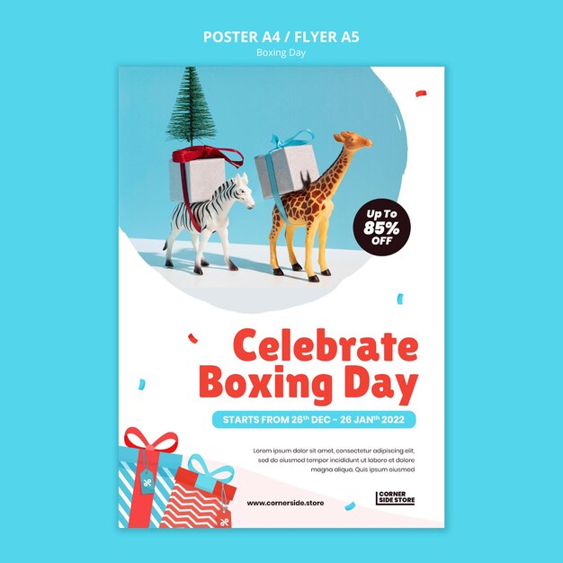 Boxing day celebration poster template