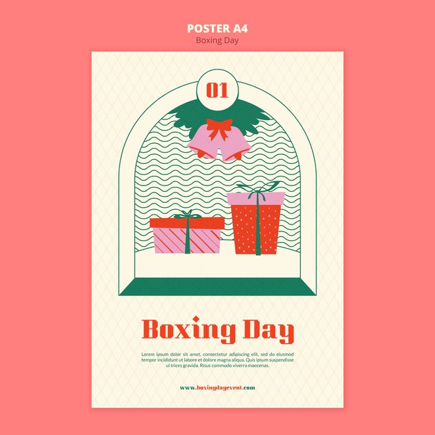 Boxing day celebration poster template