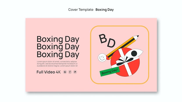 Free PSD boxing day celebration  youtube cover template