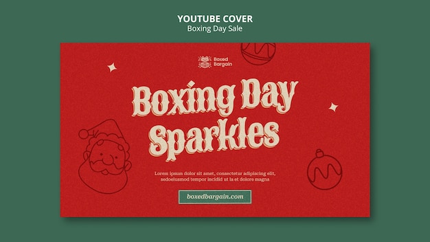 Free PSD boxing day celebration  youtube cover template