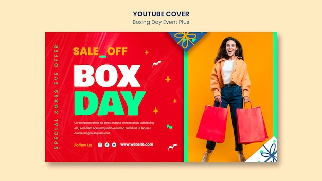 Free PSD boxing day celebration youtube cover