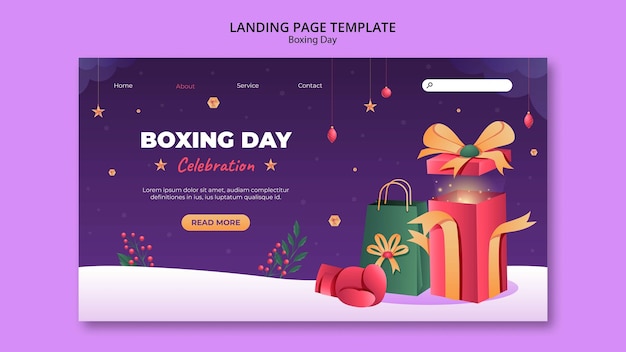 Boxing day discounts landing page template