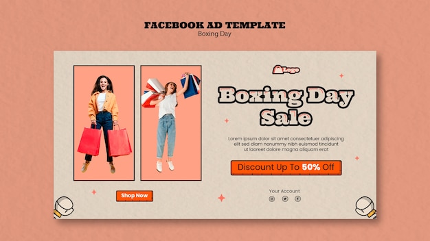 Free PSD boxing day facebook template