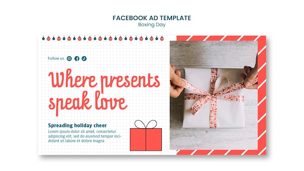 Free PSD boxing day  facebook template