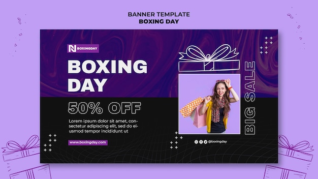 Boxing day horizontal banner template