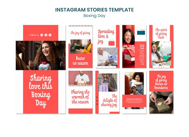 Free PSD boxing day  instagram stories template