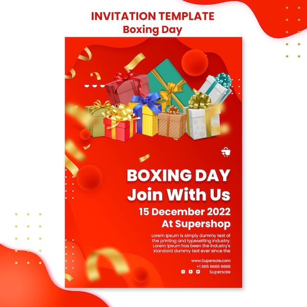 Boxing day invitation template