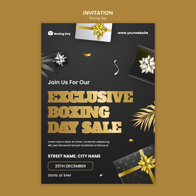 Boxing day  invitation template