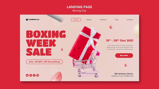 Boxing day landing page template