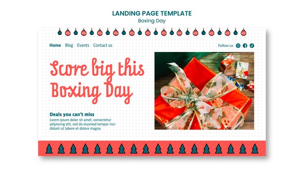 Free PSD boxing day  landing page template