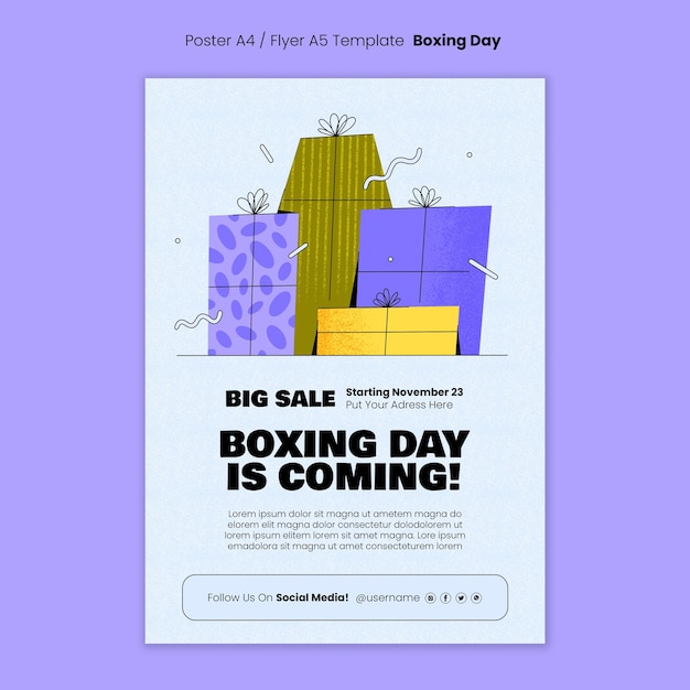 Boxing day poster template