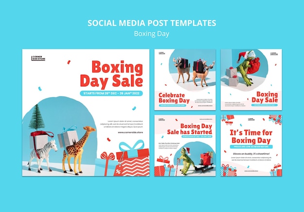 Free PSD boxing day sale social media post template