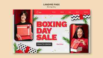 Free PSD boxing day sales home page template