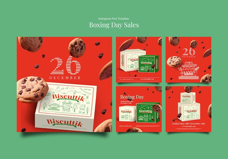 Free PSD boxing day sales template design