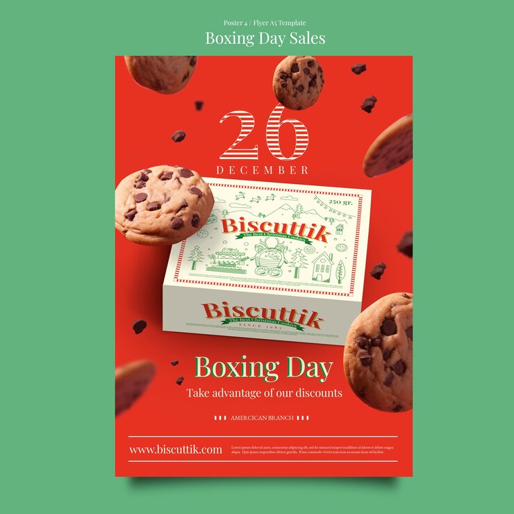 Free PSD boxing day sales template design