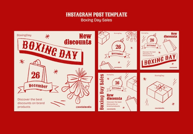 Free PSD boxing day sales template design