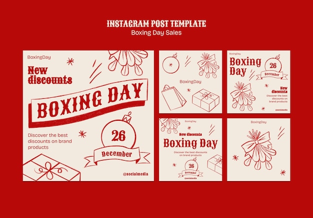 Free PSD boxing day sales template design