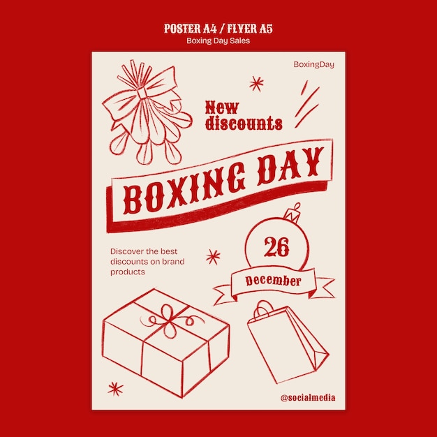 Free PSD boxing day sales template design