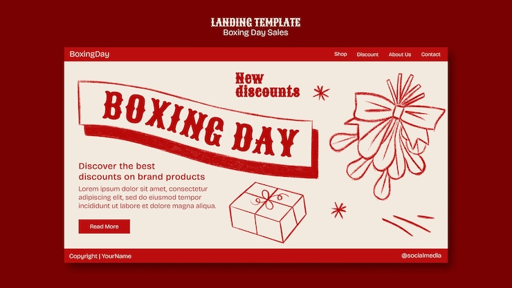 Free PSD boxing day sales template design