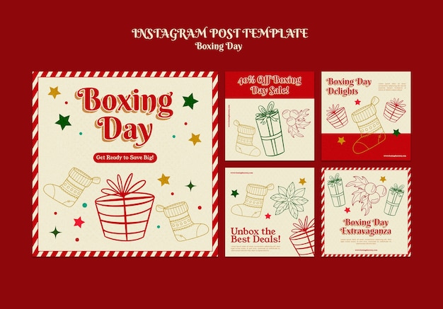 Free PSD boxing day sales template design